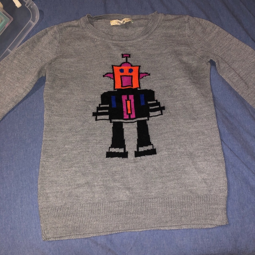 Cute long sleeve robot long sleeve shirt